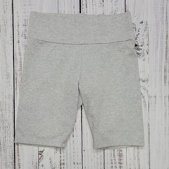 Women's Grey Athleisure Workout Gym Cycling High Rise Shorts - Picture 1 of 2